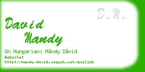 david mandy business card